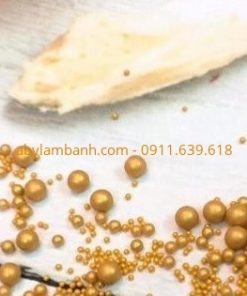 Bông đường cốm bi nhũ vàng 3mm
