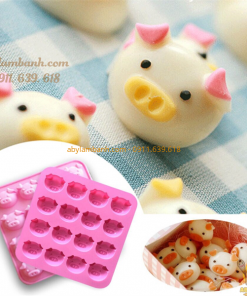Khuôn silicon 16 mặt heo