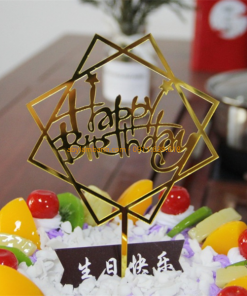 Topper thẻ decor / trang trí HPBD mica F128