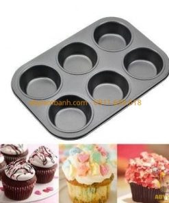 Khuôn cupcake đen 6 ô