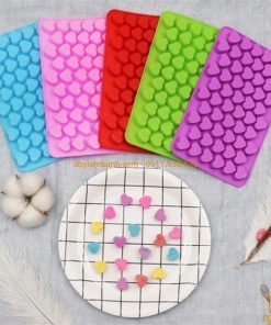 Khuôn silicon 55 tim nhí kẹo dẻo