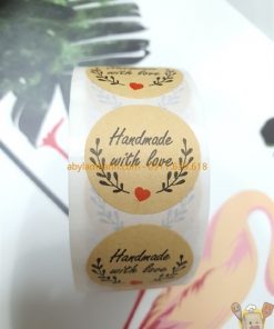 Tem dán cuộn 500 tem - Handmade with love H037