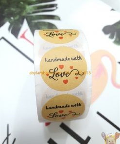 Tem dán cuộn 500 tem - Handmade with Love H49