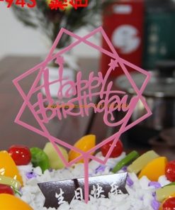 Topper thẻ decor / trang trí HPBD mica chữ nhật F127