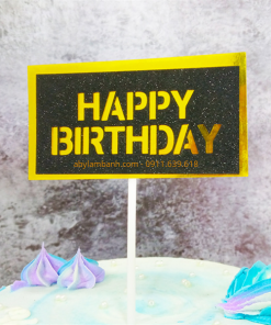 Topper thẻ decor / trang trí HPBD mica chữ nhật D171