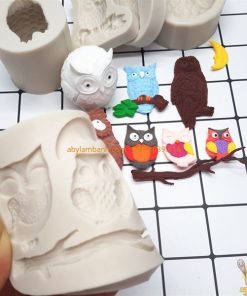 Khuôn silicon 4D - mẫu 3 con cú 898