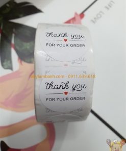 Tem dán cuộn 500 tem - Thank You trắng H3