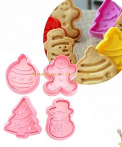 Bộ 4 nhấn bánh quy nhựa noel