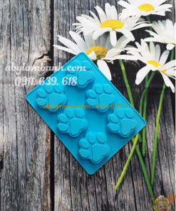 Khuôn silicon 6 bàn chân mèo