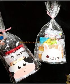 Túi cột bánh bò cười Happy 16 x 26cm