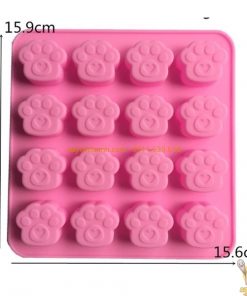 Khuôn silicon 16 bàn chân mèo