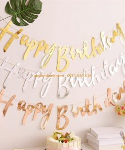 Dây treo Happy Birthday ánh kim