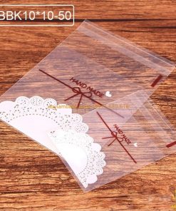 Túi dán bánh quy ren trắng 7x7cm