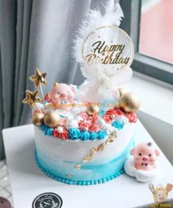 Set 2 bé heo nhựa trang trí bánh kem