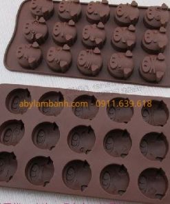 khuôn silicon 15 đầu heo