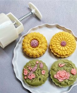 Khuôn trung thu lo xo 4 mặt tròn 150g Chim Hướng Dương 22