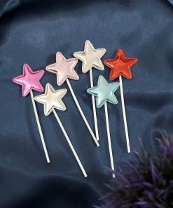 Topper thẻ decor / trang trí 6 sao da