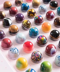 Khuôn socola mica nhựa cứng 24 ô bán cầu