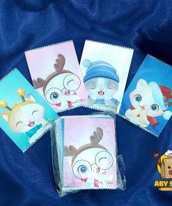 Set 100 túi ép Mèo xinh quàng khăn 7x10cm