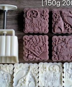 Khuôn trung thu lò xo 4 mặt 150gr Quạt- Sườn Xám Cổ