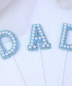 Topper que cắm trang trí chữ DAD xanh